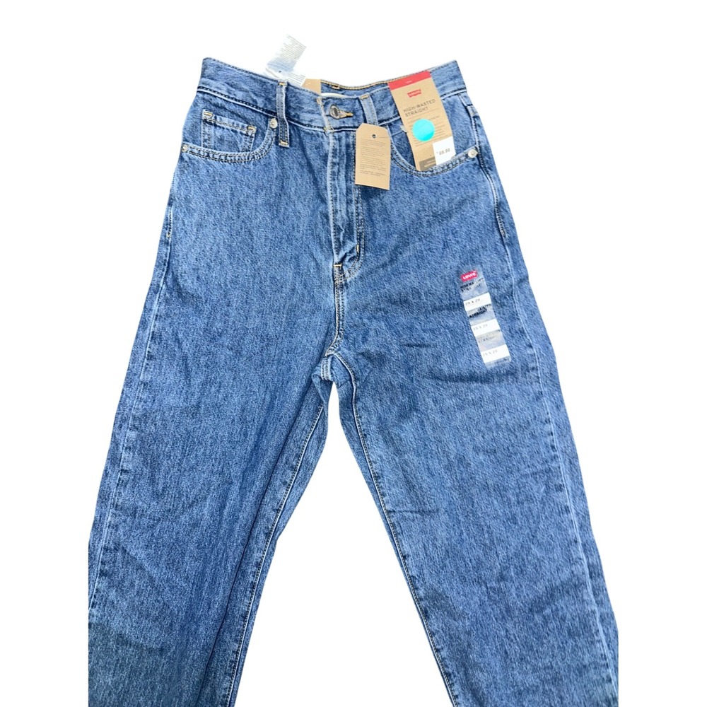 Levi's High-Wasted Straight Jeans Womens 25x29 Medium Wash Blue Denim NWT